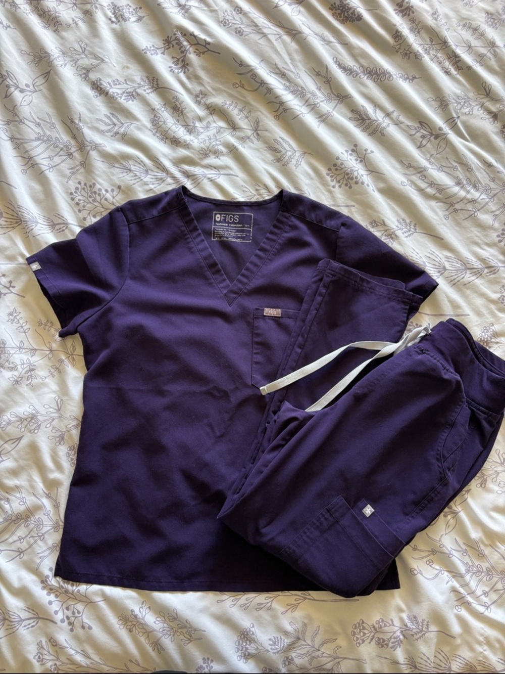 Figs Purple Jam Scrub Top and Pants